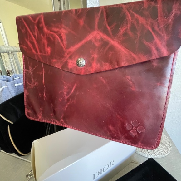 Leather envelope clutch - Picture 3 of 4
